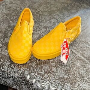 Vans Bright Yellow Checkered Slip-On Sneakers